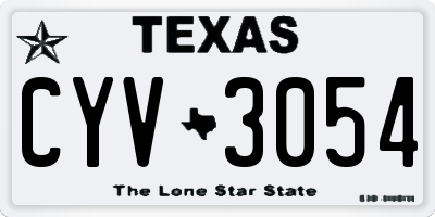 TX license plate CYV3054