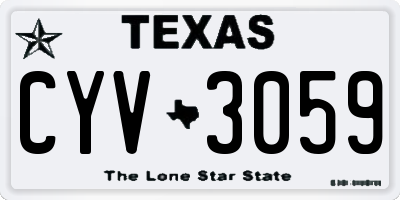 TX license plate CYV3059