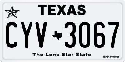 TX license plate CYV3067