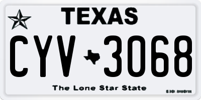 TX license plate CYV3068