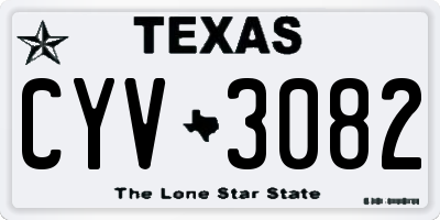 TX license plate CYV3082