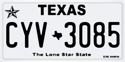 TX license plate CYV3085