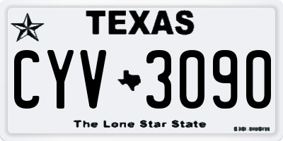 TX license plate CYV3090