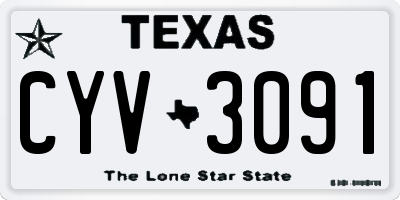 TX license plate CYV3091