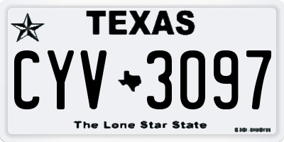 TX license plate CYV3097
