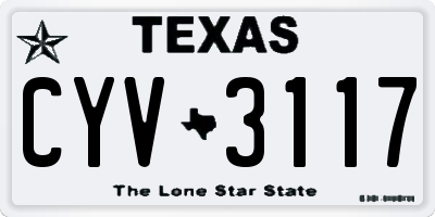 TX license plate CYV3117