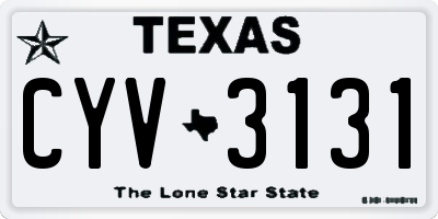 TX license plate CYV3131