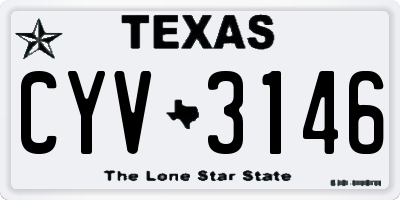 TX license plate CYV3146