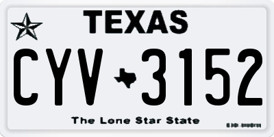 TX license plate CYV3152