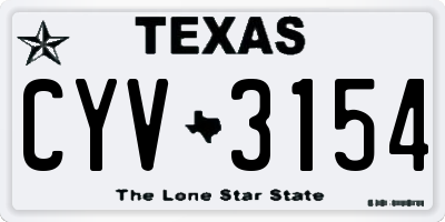 TX license plate CYV3154