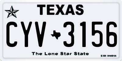 TX license plate CYV3156