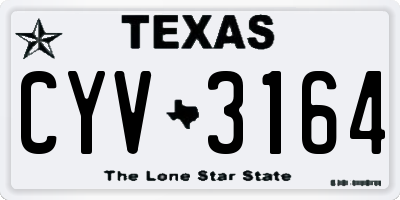 TX license plate CYV3164