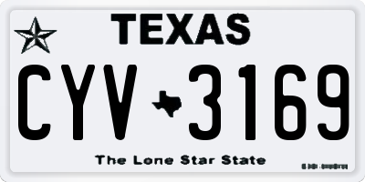 TX license plate CYV3169