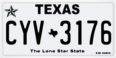 TX license plate CYV3176