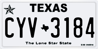 TX license plate CYV3184