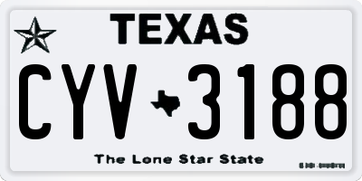 TX license plate CYV3188