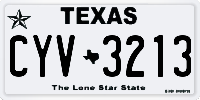 TX license plate CYV3213
