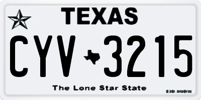 TX license plate CYV3215