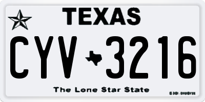 TX license plate CYV3216