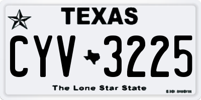 TX license plate CYV3225