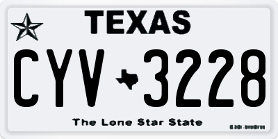 TX license plate CYV3228