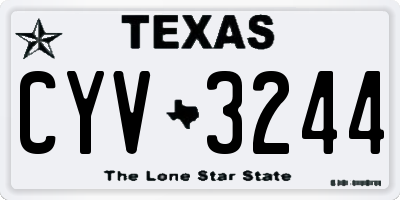 TX license plate CYV3244