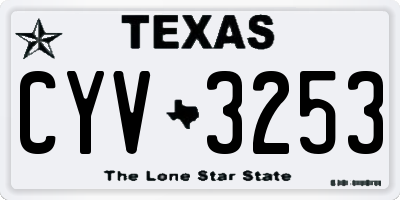 TX license plate CYV3253