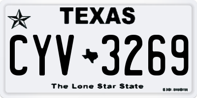 TX license plate CYV3269