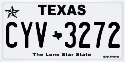 TX license plate CYV3272