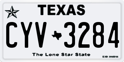 TX license plate CYV3284