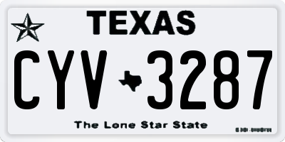 TX license plate CYV3287