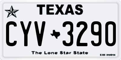 TX license plate CYV3290