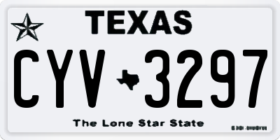 TX license plate CYV3297