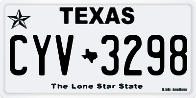 TX license plate CYV3298