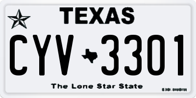 TX license plate CYV3301