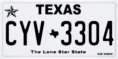 TX license plate CYV3304
