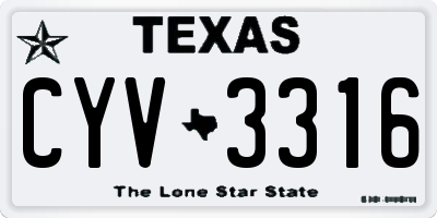 TX license plate CYV3316