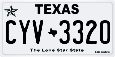 TX license plate CYV3320