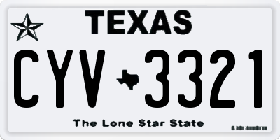 TX license plate CYV3321