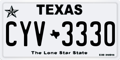 TX license plate CYV3330