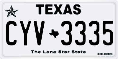 TX license plate CYV3335