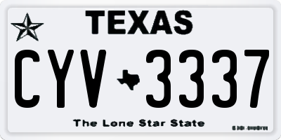 TX license plate CYV3337