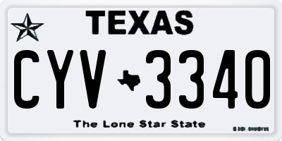 TX license plate CYV3340