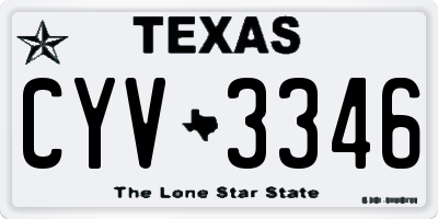 TX license plate CYV3346