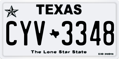 TX license plate CYV3348