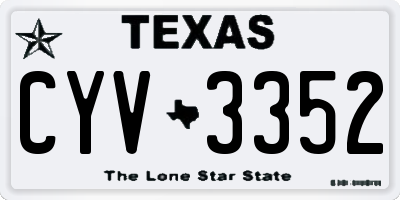 TX license plate CYV3352