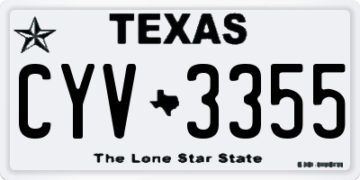 TX license plate CYV3355