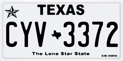 TX license plate CYV3372