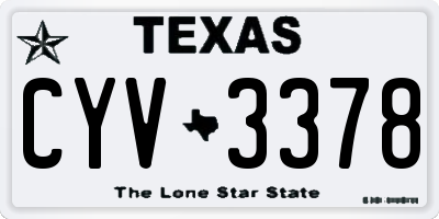 TX license plate CYV3378