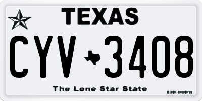 TX license plate CYV3408